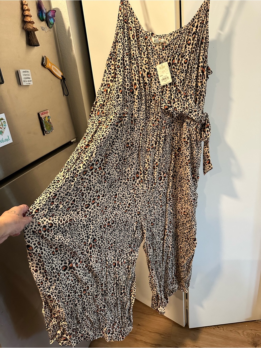 NWT 3x Mudd Leopard Print Sleeveless Jumpsuit - Beige Brown
